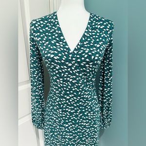 Boden Kelly green cotton wrap dress. Size 2.
